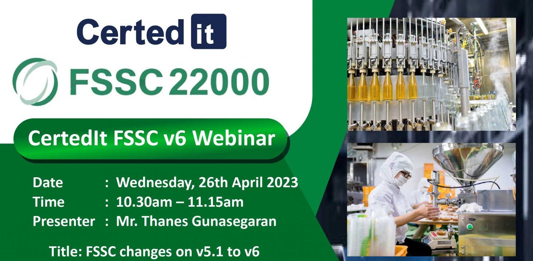 Webinar on fssc 22000 v6 certedit